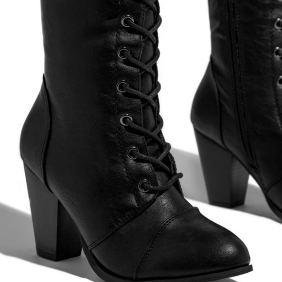 Just In Black Pu Black boots - Picture 6 of 6